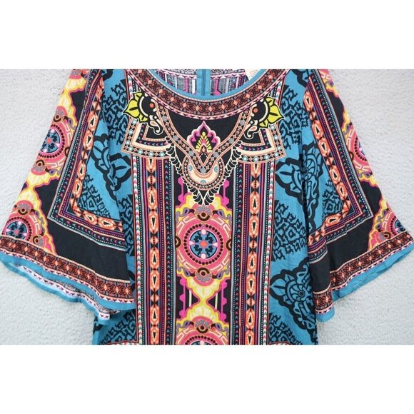 Flying Tomato 3/4 Belled Sleeves Tunic/Mini Dress-Small-Silky-Boho-Cottagecore - Picture 4 of 12